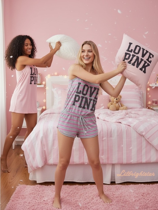 PINK Victoria's Secret Other - 🆕🫶 I Only Sleep In PINK Vintage Y2K Romper XS Victoria Secret GUC